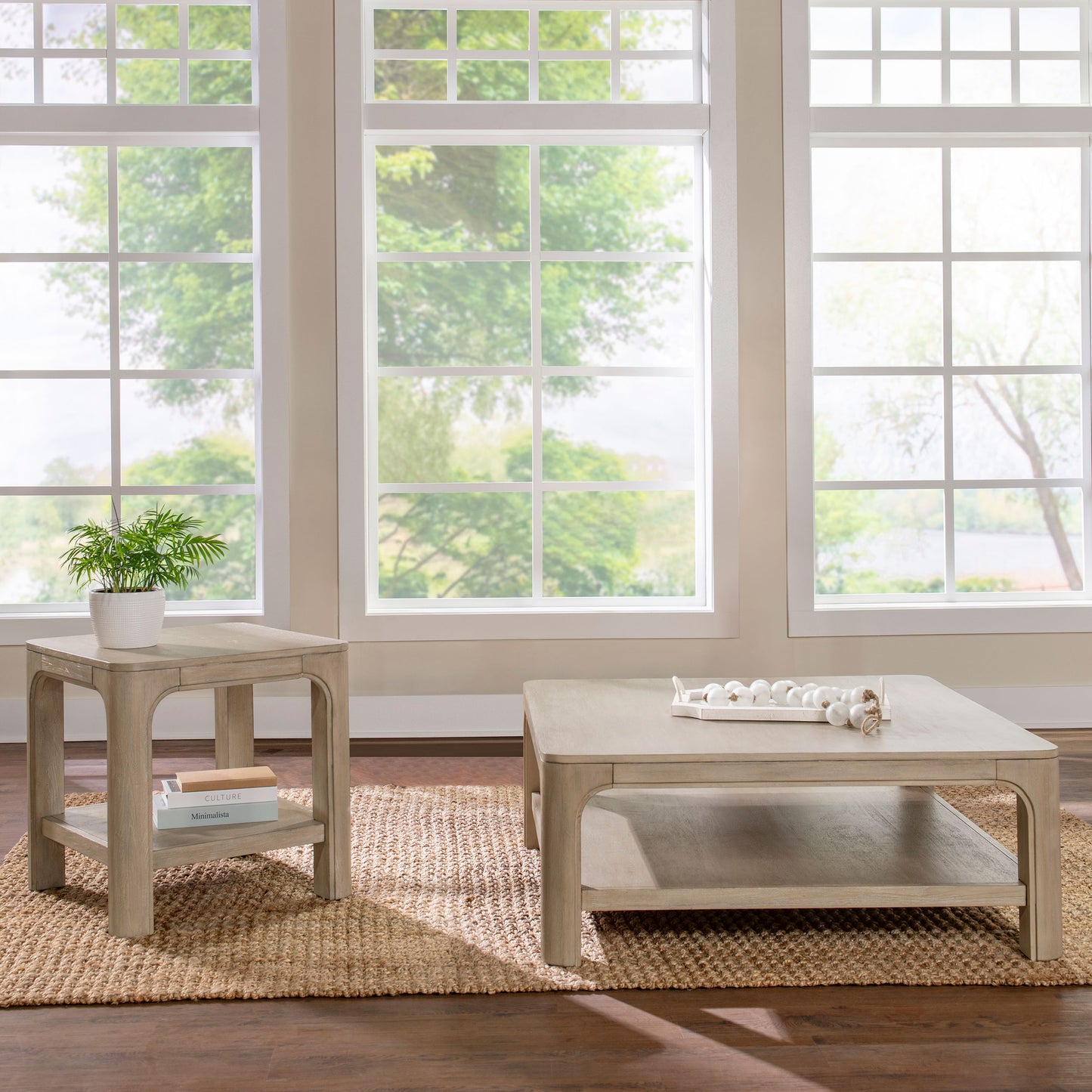 Solano Square Coffee Table Set Weathered Mango