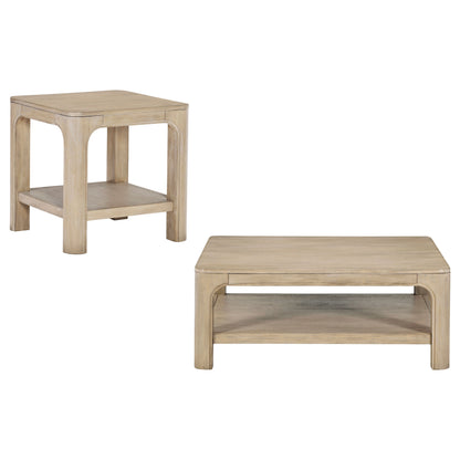 Solano Square Coffee Table Set Weathered Mango