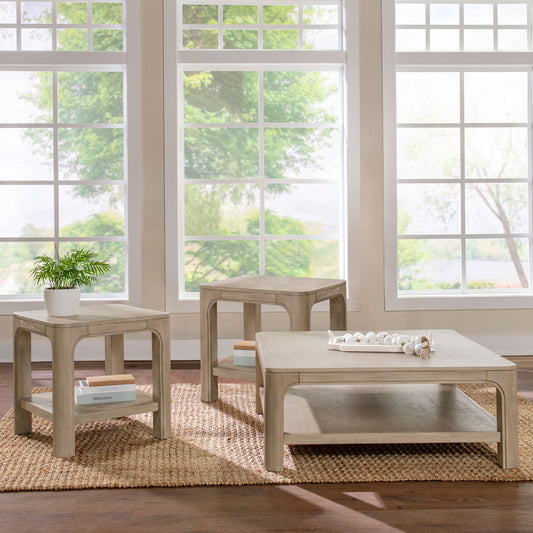 Solano Square Coffee Table Set Weathered Mango