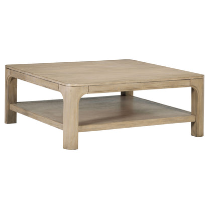 Solano Square Wood Cocktail Coffee Table Weathered Mango
