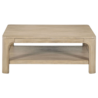 Solano Square Wood Cocktail Coffee Table Weathered Mango