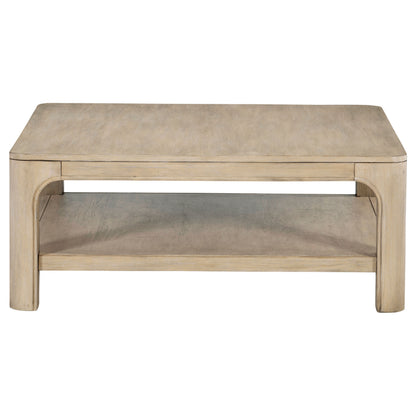 Solano Square Wood Cocktail Coffee Table Weathered Mango