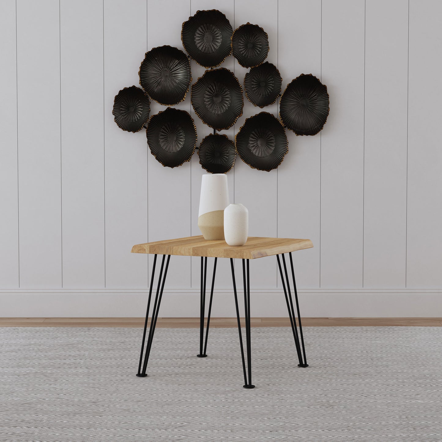 Zander Square Wood Top Coffee Table Natural Brown