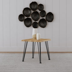 Zander Square Wood Top Coffee Table Natural Brown