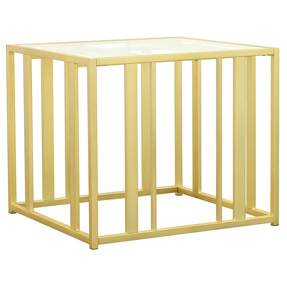 Mesa auxiliar rectangular con tapa de cristal Adri