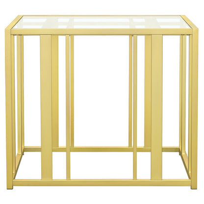 Mesa auxiliar rectangular con tapa de cristal Adri