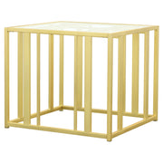 Mesa auxiliar rectangular con tapa de cristal Adri