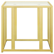 Mesa auxiliar rectangular con tapa de cristal Adri
