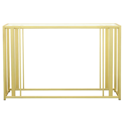 Consola de entrada con tapa de cristal Adri, latón mate