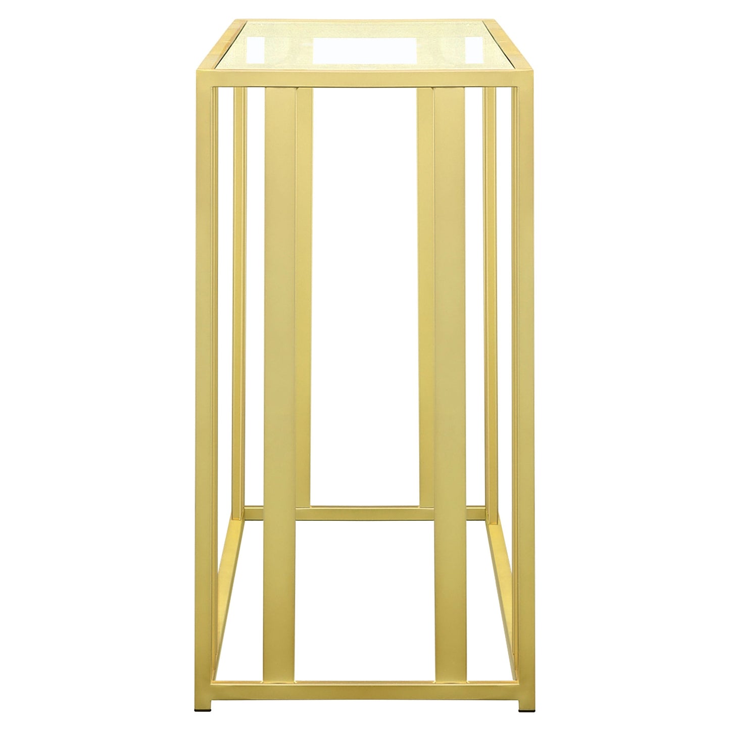 Consola de entrada con tapa de cristal Adri, latón mate