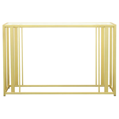 Consola de entrada con tapa de cristal Adri, latón mate