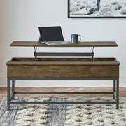 Mesa de centro elevable Byers Engineered Wood de roble marrón