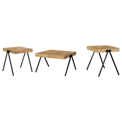 Juego de mesa de centro y auxiliar Avery de mango macizo natural