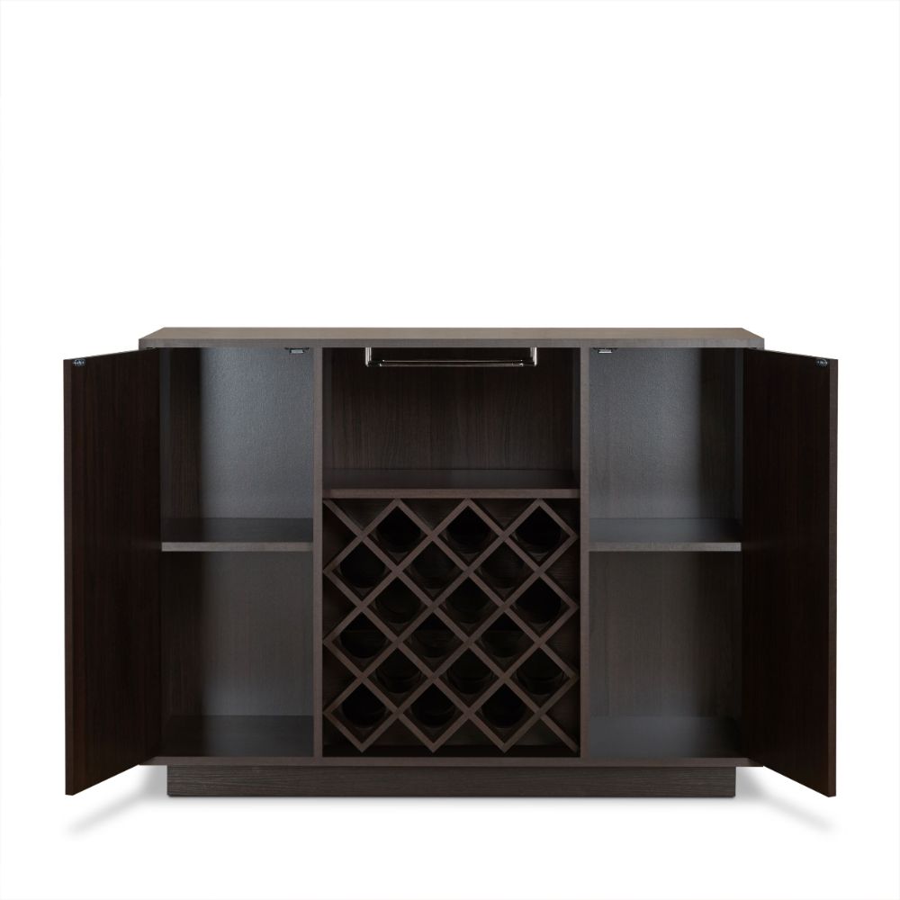Hazen Rectangular Server with Wine Rack & Cup Holder