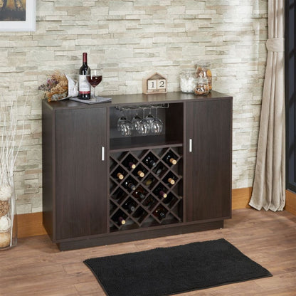 Hazen Rectangular Server with Wine Rack & Cup Holder