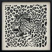 Shadow Leopard Puff Printed Canvas in Frame
