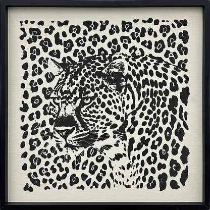 Shadow Leopard Puff Printed Canvas in Frame