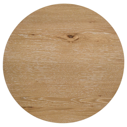 Kessler 3-piece Round Sculptural Wood Coffee Table Set Light Oak