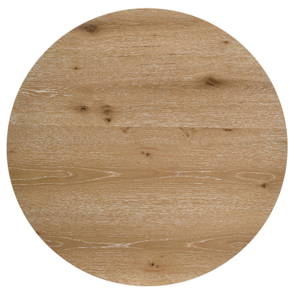 Kessler Round Sculptural Wood Coffee Table Light Oak