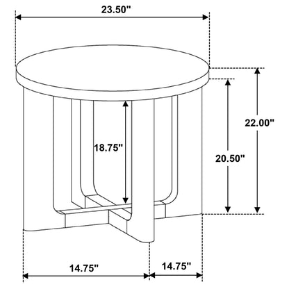 Kessler Round Sculptural Wood End Table Brown