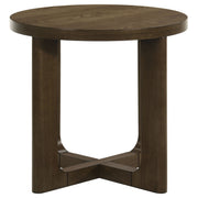 Kessler 3-piece Round Sculptural Wood Coffee Table Set Brown