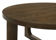 Kessler Round Sculptural Wood Coffee Table Brown