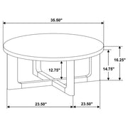 Kessler Round Sculptural Wood Coffee Table Brown