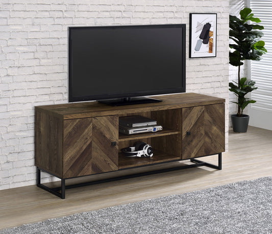 Myles 2-door Engineered Wood 60-inch TV Stand Rustic Oak