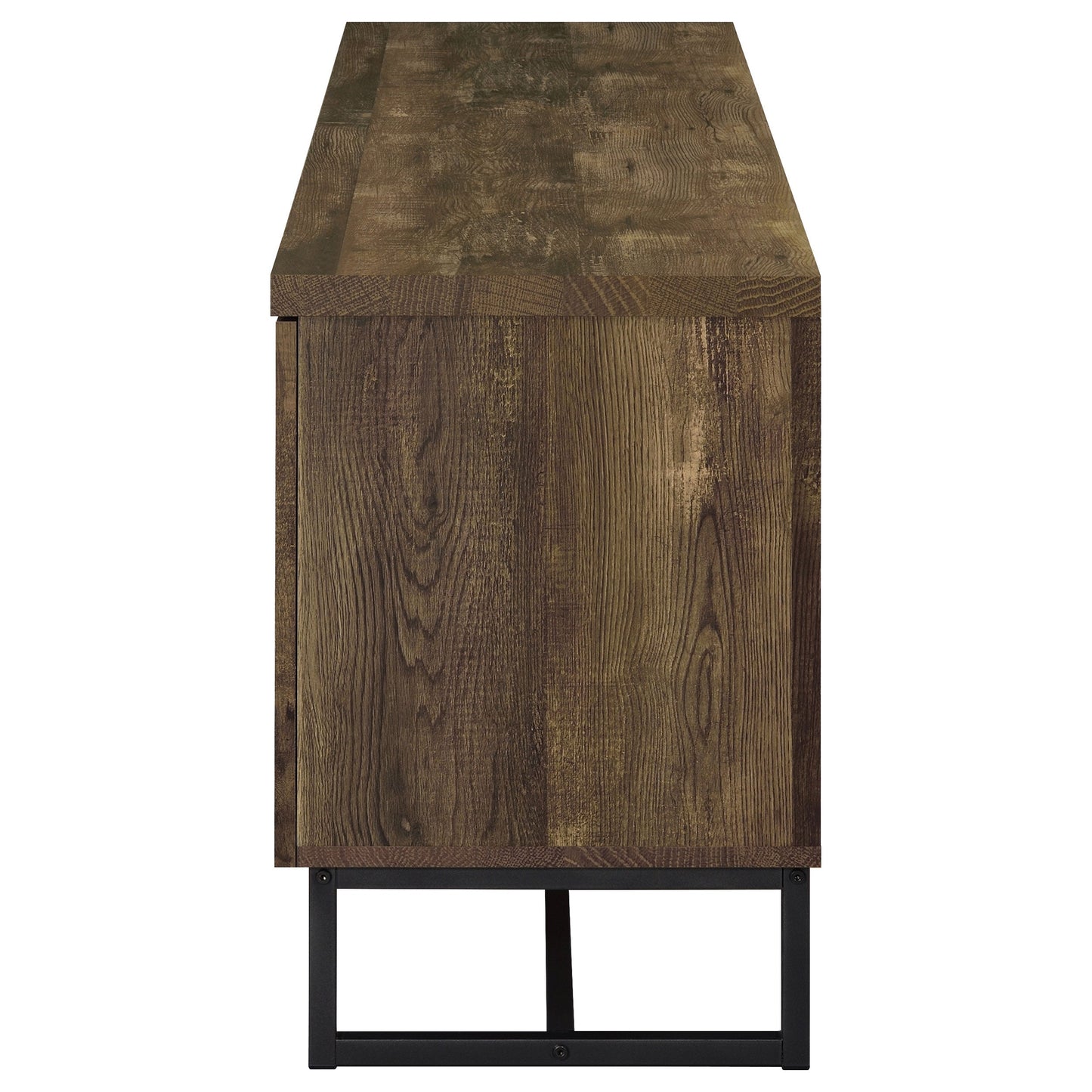 Mueble para TV Myles de 2 puertas de madera de ingeniería de 60 pulgadas en roble rústico