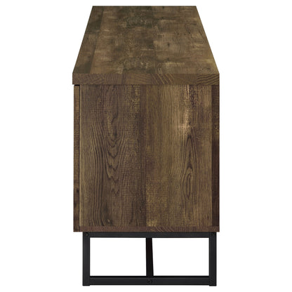 Mueble para TV Myles de 2 puertas de madera de ingeniería de 60 pulgadas en roble rústico