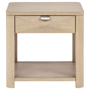 Marcelo Wood End Table with Drawer and Shelf Light Elm