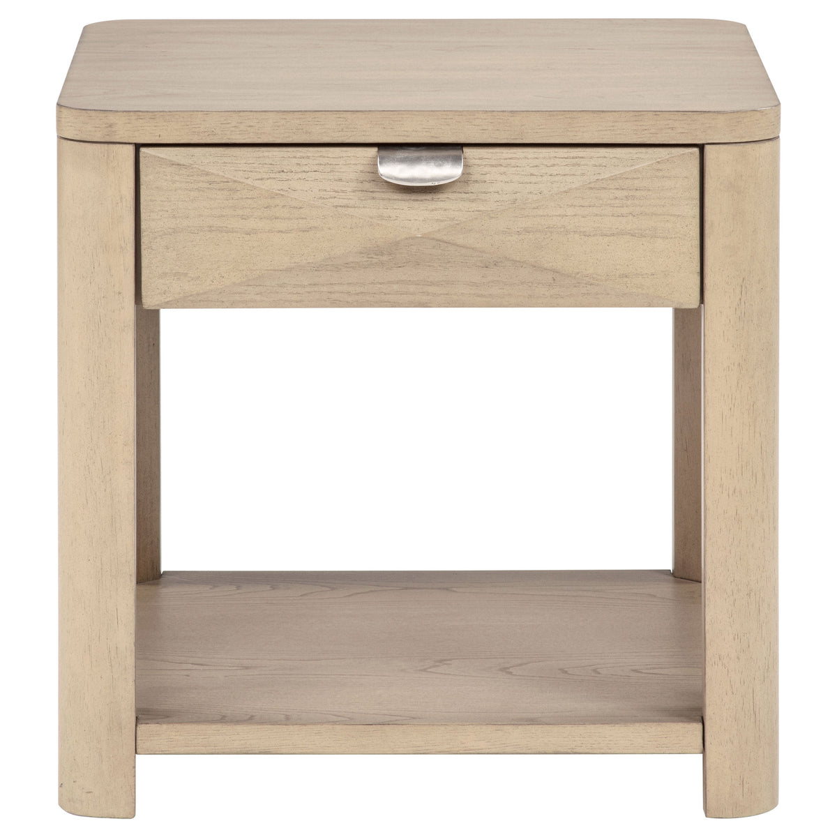 Marcelo Wood End Table with Drawer and Shelf Light Elm