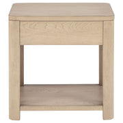 Marcelo Wood End Table with Drawer and Shelf Light Elm