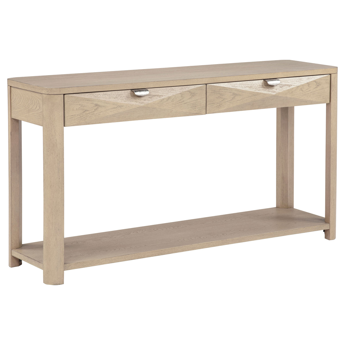 Marcelo Sofa Console Table with 2 Drawers and Shelf Light Elm