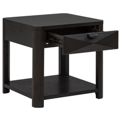 Marcelo Wood End Table with Drawer and Shelf Coffee