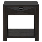 Marcelo Wood End Table with Drawer and Shelf Coffee