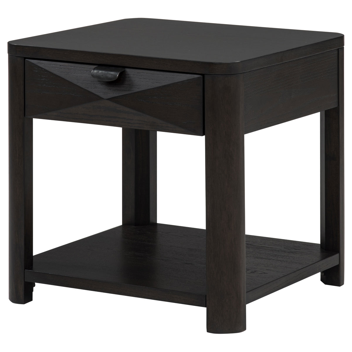 Marcelo Wood End Table with Drawer and Shelf Coffee