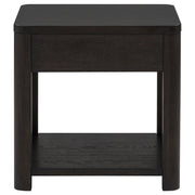 Marcelo Wood End Table with Drawer and Shelf Coffee