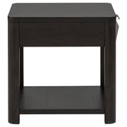 Marcelo Wood End Table with Drawer and Shelf Coffee