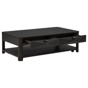 Marcelo Wood Coffee Table with 2 Drawers and Shelf Coffee