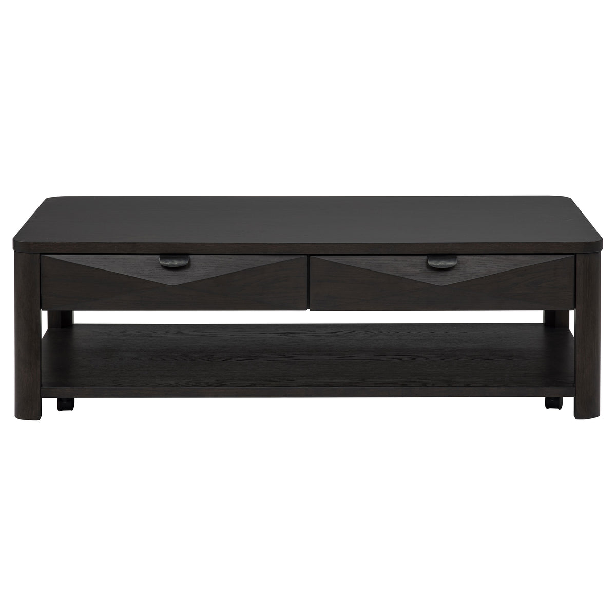 Marcelo Wood Coffee Table with 2 Drawers and Shelf Coffee