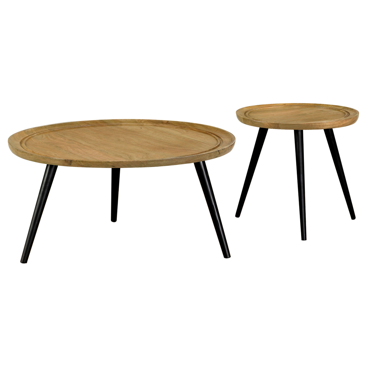Zoe 2PC Mango Wood Coffee Occasional Table Set in Natural