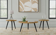 Zoe 3PC Mango Wood Coffee and End Table Set in Natural