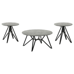 Juego de mesa de centro y auxiliar Hadi Round SmartTop en color cemento