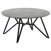 Juego de mesa de centro y auxiliar Hadi Round SmartTop en color cemento