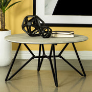 Mesa de centro redonda Hadi SmartTop en cemento y bronce