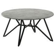 Mesa de centro redonda Hadi SmartTop en cemento y bronce