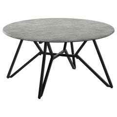 Mesa de centro redonda Hadi SmartTop en cemento y bronce