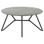 Mesa de centro redonda Hadi SmartTop en cemento y bronce