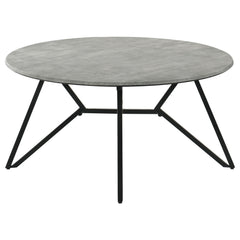 Mesa de centro redonda Hadi SmartTop en cemento y bronce